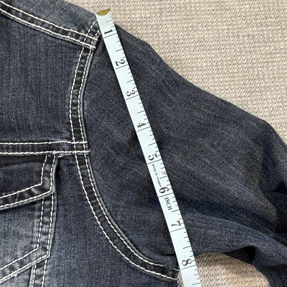 Maurices Womens Blue Denim Jean Jacket Size S Button Front Pockets Long Sleeve - Picture 13 of 14